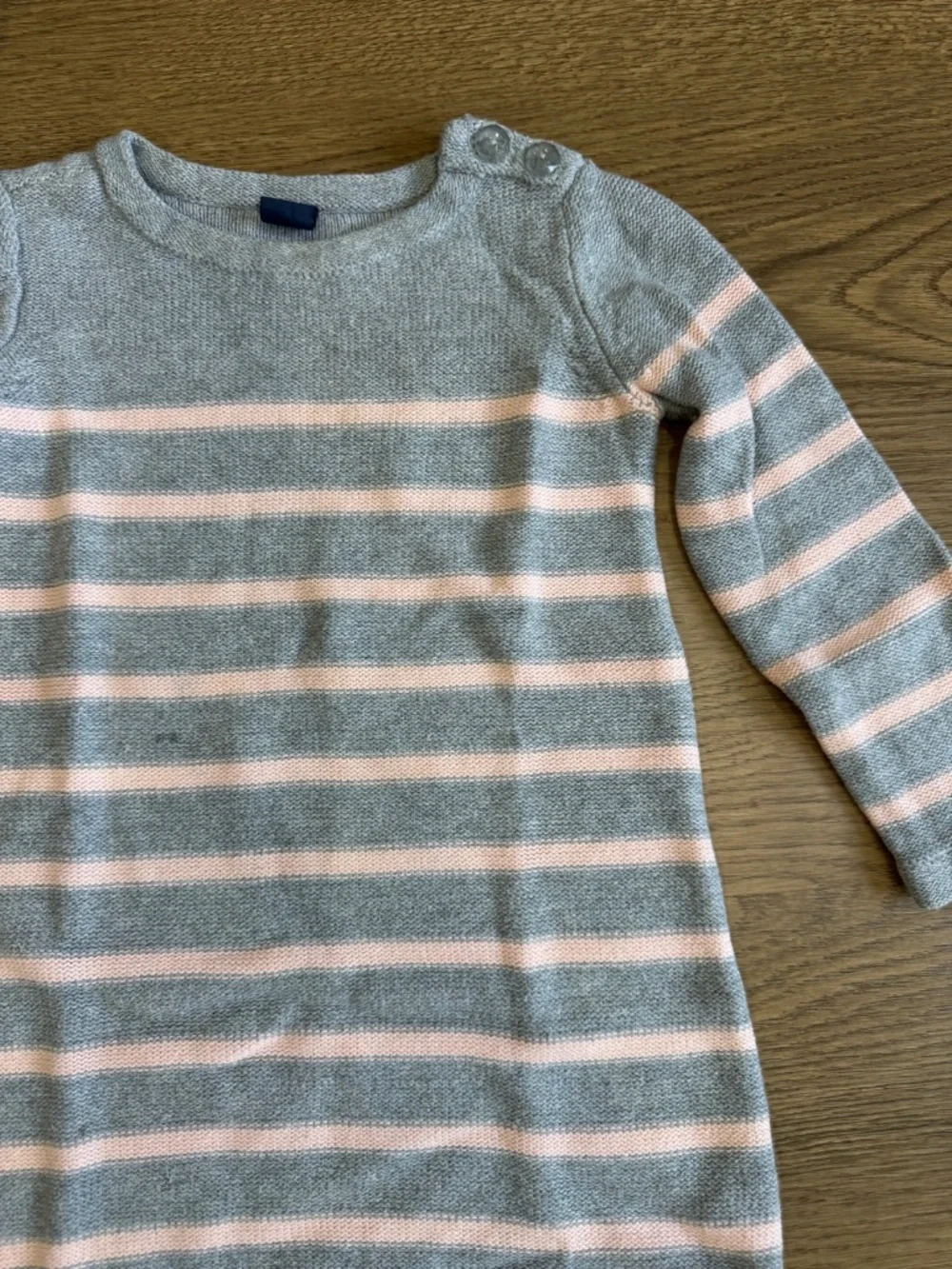 BabyGap Girls 2T Gray Pink Striped Knit Sweater Dress